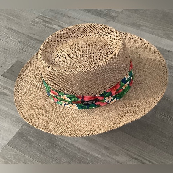 Panama Jack vintage straw hat with a floral band - Picture 2 of 10